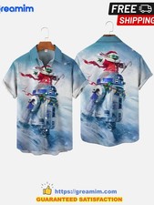 Star Wars Robots And Yoda Santa Short Sleeve Shirt
