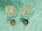 Vintage 2.5" Diamond Cut Crystal Salt/Pepper Shaker Set w Mother of Pearl Caps — photo 7