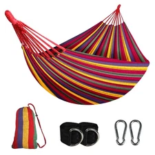 SZHLUX Double Hammock,Cotton Hammock Portable Hammock with Carry Bag,Perfect ...