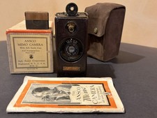 Ansco Memo Camera, f6.3 , Box, Instructions, 3 Film Cassettes, Suede Case.