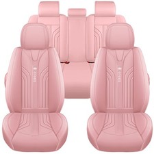 5 Seats Car Seat Covers Full Set Nappa Leather Front Rear Protectors Universal 5 Seats Car Seat Covers Full Set Nappa Leather Front Rear Protectors Universal