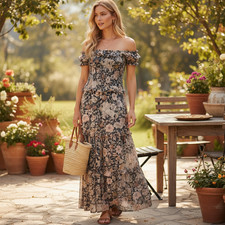 Spell & The Gypsy Collective Dress Womens 2XL Floral Off Shoulder Maxi Boho