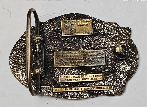 1992 CORN PALACE BRASS BELT BUCKLE MITCHELL SOUTH DAKOTA #21/100 - Picture 2 of 3
