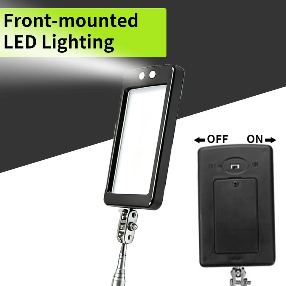 Espejo de Inspección LED Iluminado Mecánico Telescópico Iluminar Giratorio Extensible Foto 4 de 4