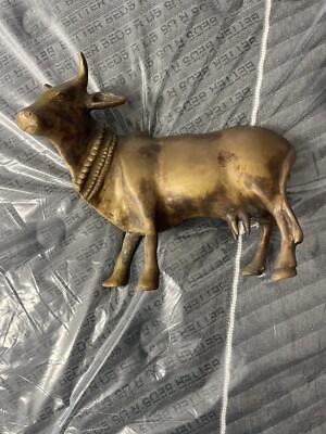 Cow Bronze Art Deco Cattle Bull Bronze Metal Statue Sculpture Figurine 10lb