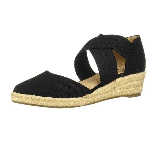 LifeStride Women's Keaton Espadrille Wedge - Comfy Slip-On Canvas Shoes