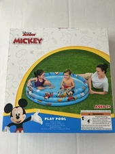 Mickey Mouse 3-ring Pool Ages 2+ 48” X 48” Disney JR New In Box Pluto Goofy