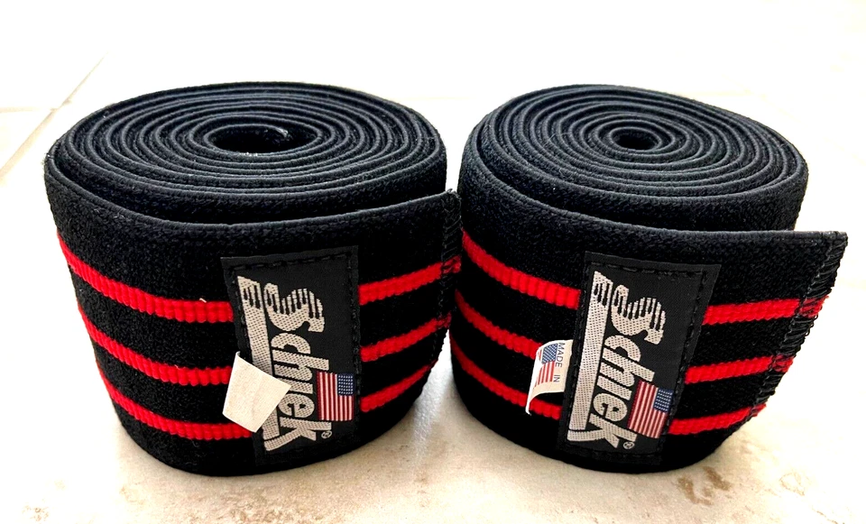Schiek Red & Black Knee Wraps - 78" Length x 3" Model 1178B - Image 2 of 4