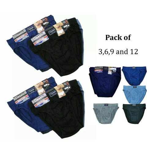 Classic Sports Mens Briefs Slips Underwear Cotton Pants S M L XL 3 6 9