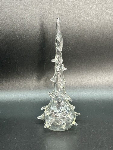 Blown Glass Christmas Tree Figurine Unique Hollow Form Hand Made - Picture 2 of 7