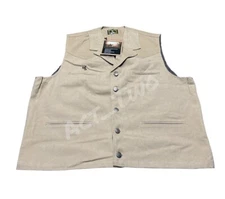 Wyoming Traders Men's Size 2XL Bronco Canvas Tan Cowboy Western Vest NEW