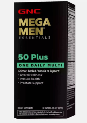 GNC Mega Men Essentials 50-Plus One Daily Multivitamin, 60 Tablets