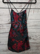 Urban Outfitters Electric Heart Strappy-Back Mini Dress Woman XS Floral Black