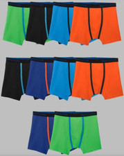 NEW Fruit Of The Loom Boys' 10 Pack Breathable Micro-Mesh Boxer Briefs Small 6/8