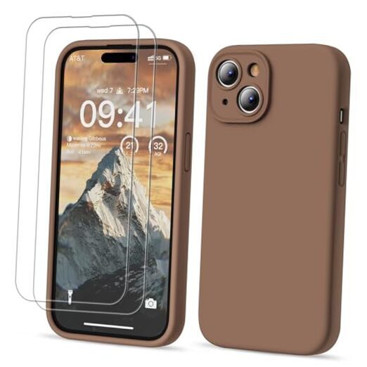 Compatible with iPhone 15 Case, Silicone Upgraded iPhone 15, 6.1 inch Brown