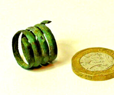 RARE BRONZE VIKING/SAXON SPIRAL COILED RING OVER 1000 YEARS OLD