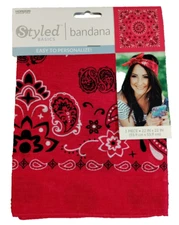Styled Basics Paisley Pink Bandana, 100% Cotton, 22" x 22" Unisex All Ages New