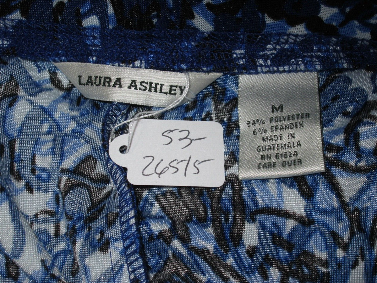 NWT Laura Ashley Blue Scribble Print Skirt Womens Size M 29x28