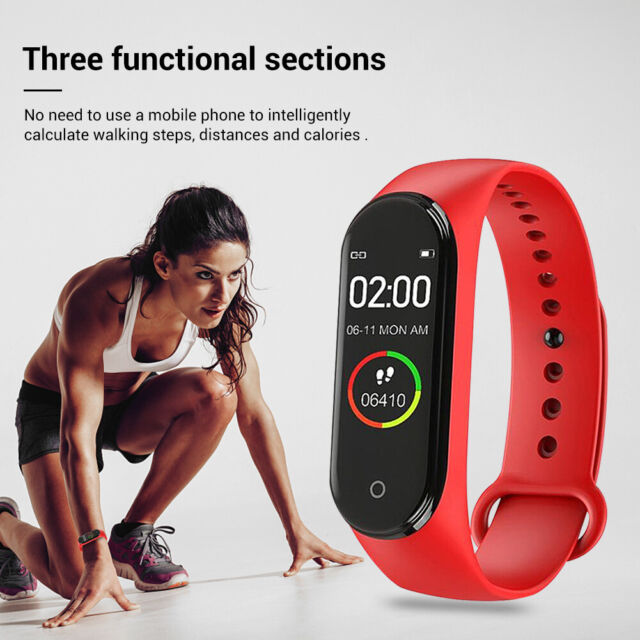 Track 4.0 Blood Pressure M4 Smart Bluetooth Wristband Fitness Watch Sports