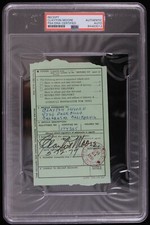 1979 Clayton Moore The Lone Ranger Signed 3.5x6 Receipt (PSA/DNA Slabbed)