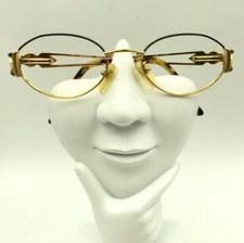 Vintage Eyetel Leaf Gold Metal Oval Sunglasses Eyeglasses Frames Italy