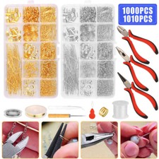 1000/1010Pcs Jewelry Making Kit Pin DIY Beading Repair Tools Craft Supplies Set