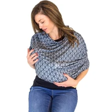 Monbebe 4-In-1 Multipurpose Baby Seat Cover and Infinity Scarf Grey
