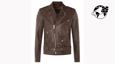 Men's Stylish Brando Casual Vintage Brown Oldy Leather Biker Jacket
