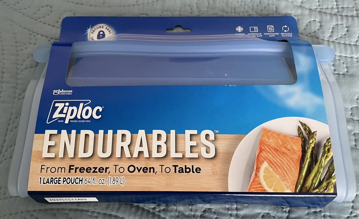 New - Ziploc Endurables - Large Pouch - 64oz - Reusable Silicone Freezer  Bag