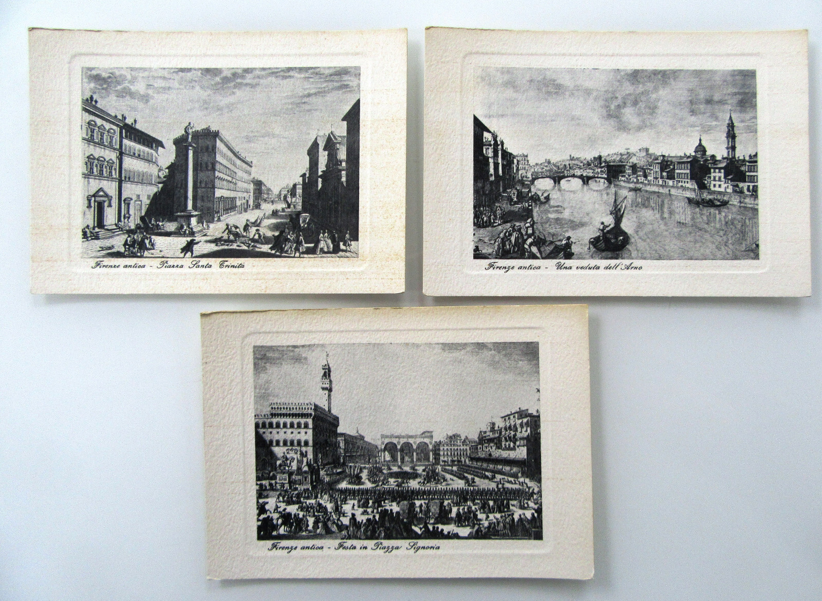 3 cartoline FIRENZE Firenze Italia "Old Florence" non viaggiate circa ~1940/50