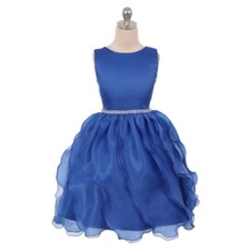 ROYAL BLUE Size 6 Satin Bodice Soft Organza Skirt Flower Girl Dress Formal Party