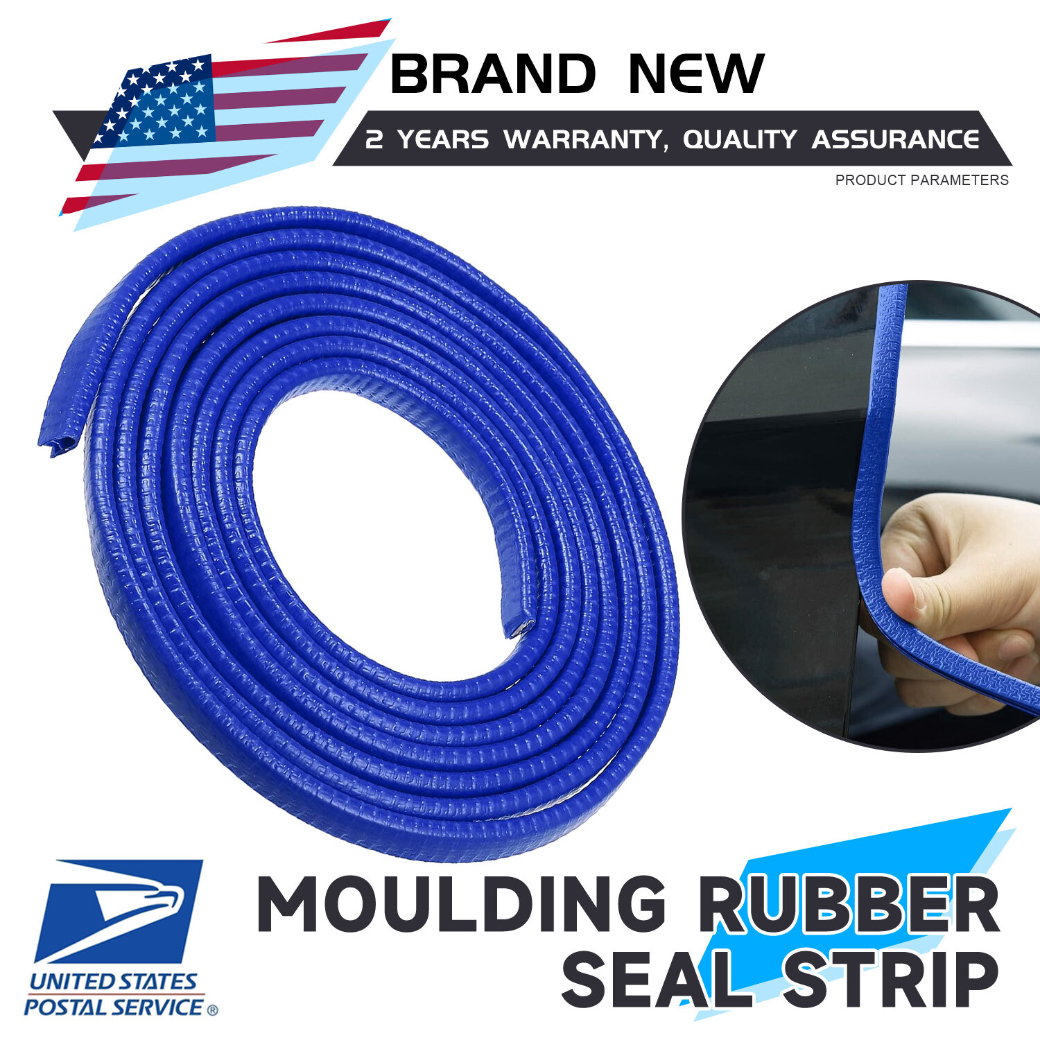 18 M Car Door Edge Moulding Trim Lock Guard Rubber Seal Protector Strip Blue