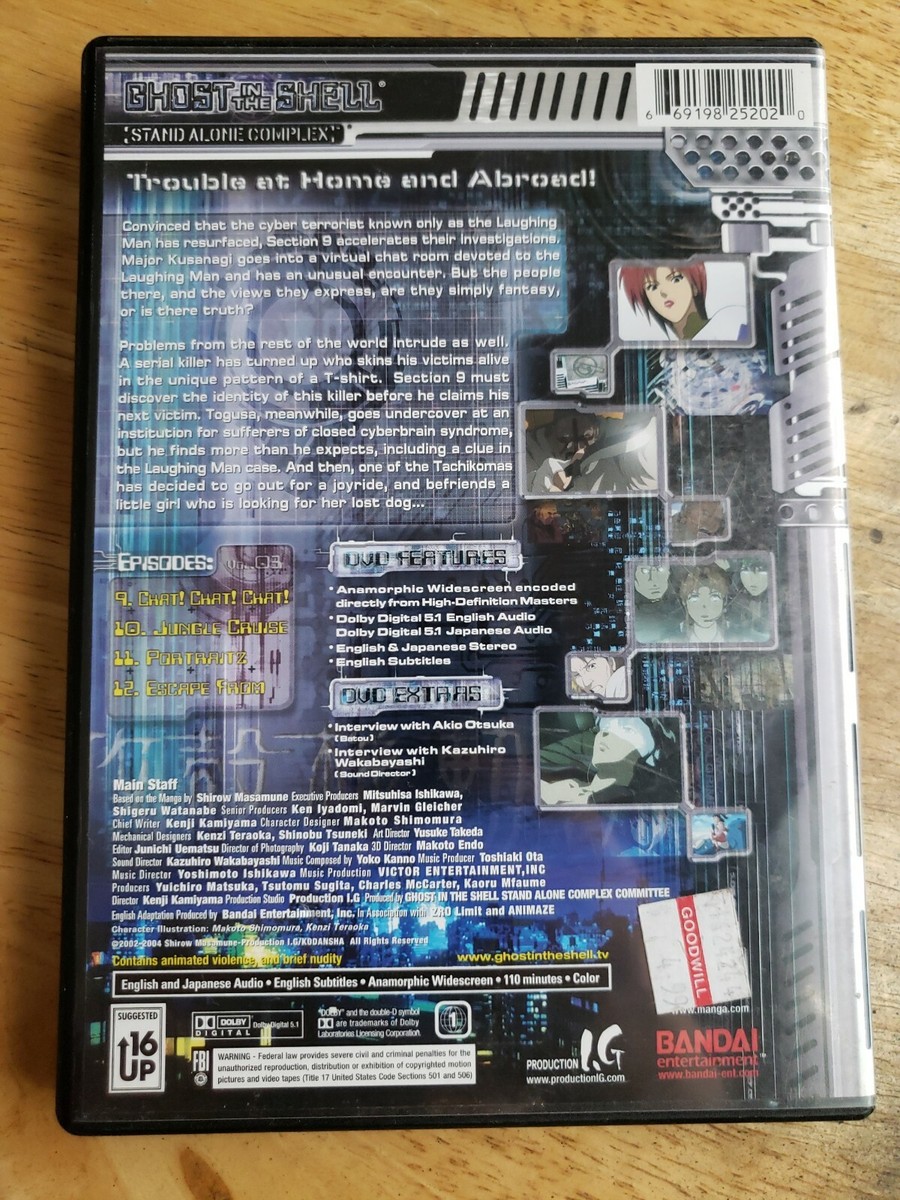 Ghost In The Shell Stand Alone Complex Anime DVD Volume Bandai
