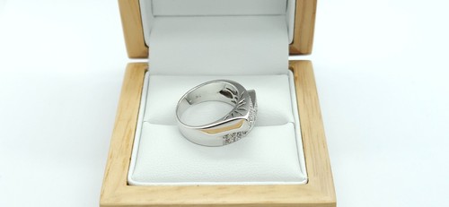 14ct White Gold 0.55ct Diamond set double row cluster ring - Picture 7 of 19
