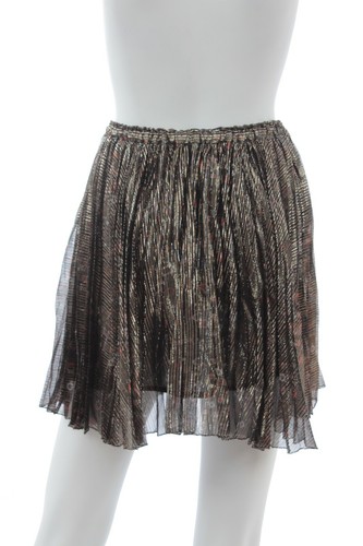 Isabel Marant Metallic Silk-Blend Pleated Skirt / Metallic / RRP: £450.00 - Picture 3 of 4