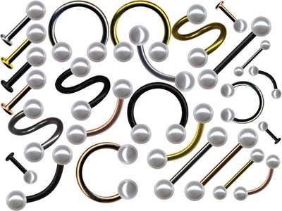 PIERCING PERL PEARL SEPTUM TRAGUS HELIX LIPPE OHR NASE HUFEISEN LABRET BARBELL