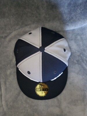 NEW ERA 59FIFTY NY ヤンキース キャップ ダブルロゴ NEW ERA 59 FIFTY NEW YORK YANKEES DOUBLE LOGO FITTED BLUE GREY HAT