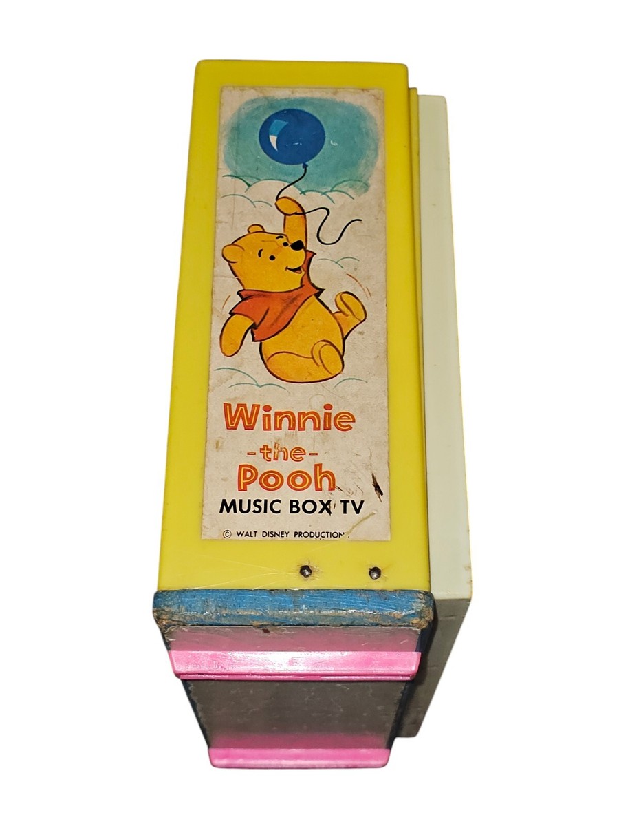 Vintage 1971 Fisher Price Winnie the Pooh Music Box TV Toy