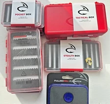 NEW Fulling Mill Tactical Saltwater Trout & Salmon Red Fly Boxes 8 OPTIONS
