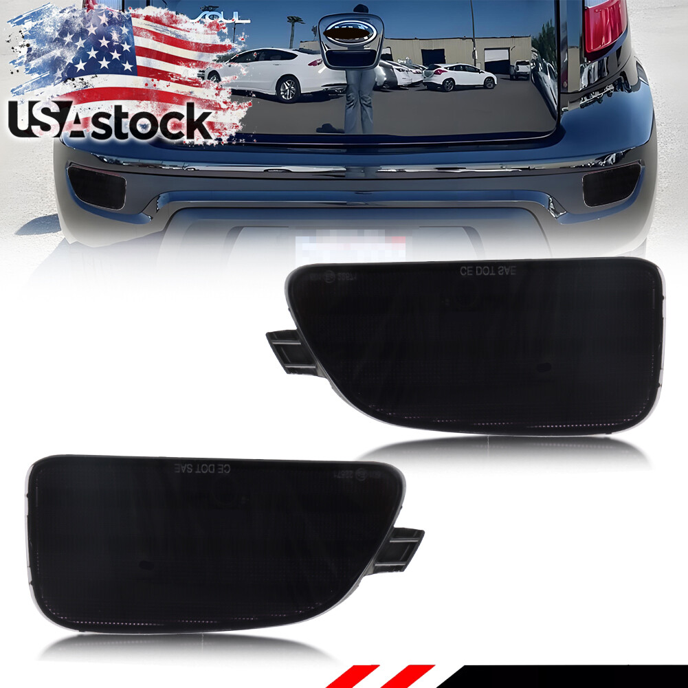2X Smoked Tail Reflector Lights for 2012-2013 Kia Soul Rear Bumper