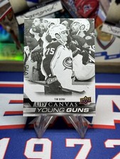 Tim Berni 2022-23 Upper Deck UD Canvas Black & White Young Guns Blue Jackets