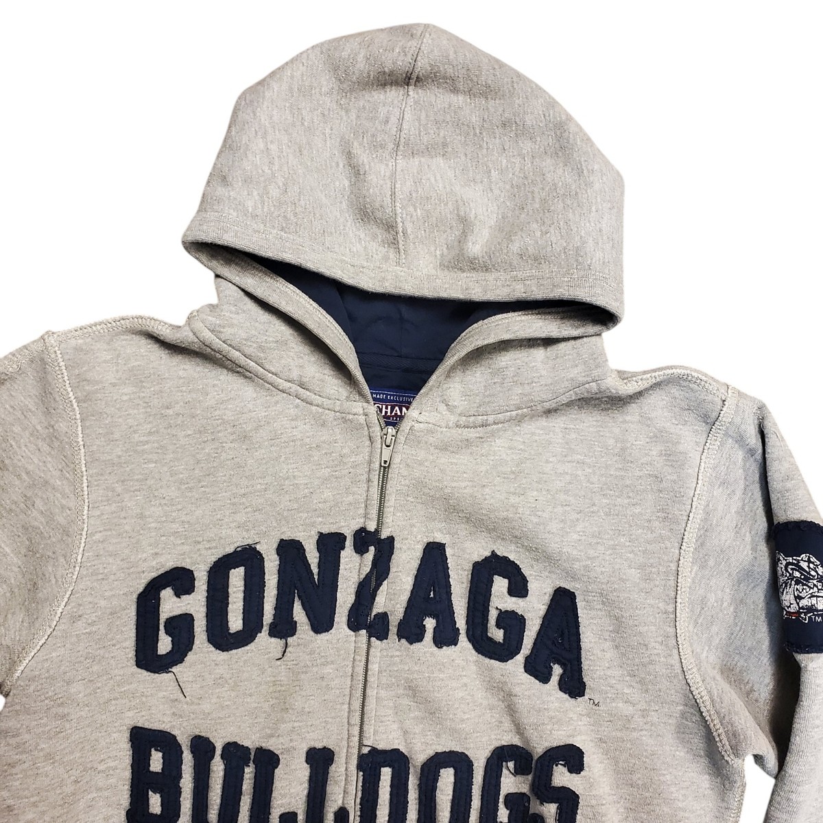 GONZAGA BULLDOGS Sweater Womens XS Gray Blue Full Zip CHAMPS 