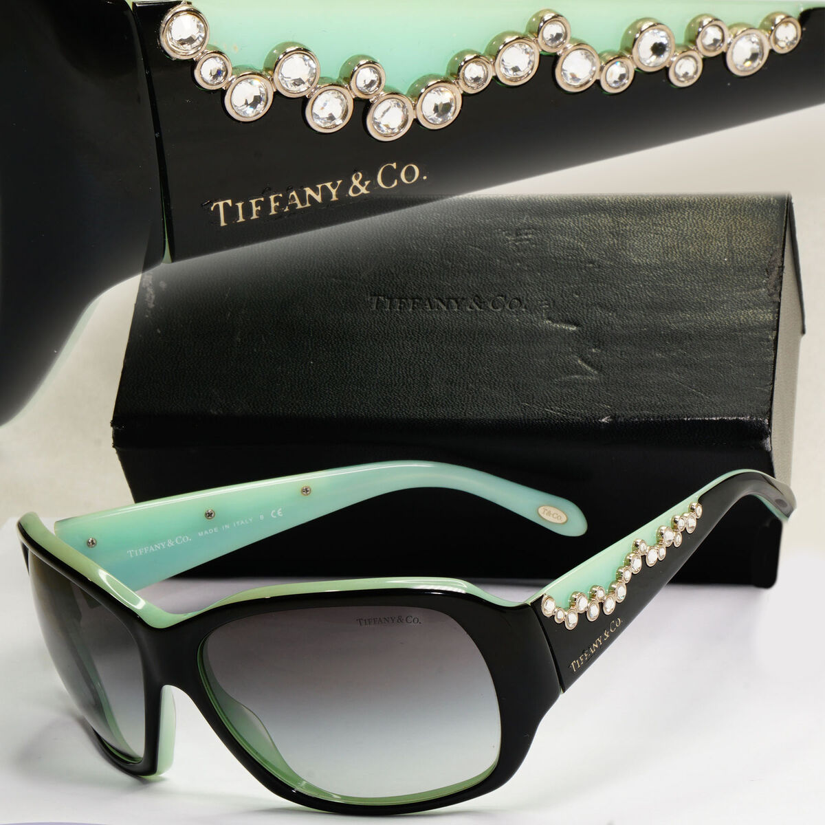 Tiffany & Co Sunglasses 2009 Vintage Black Crystal TF 4016-B Tiffany & Co Sunglasses 2009 Vintage Black Crystal TF 4016-B