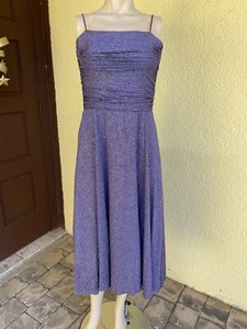 Vintage Eliza J Formal Lilac Blue Party Dress/Metallic Thread/size 12