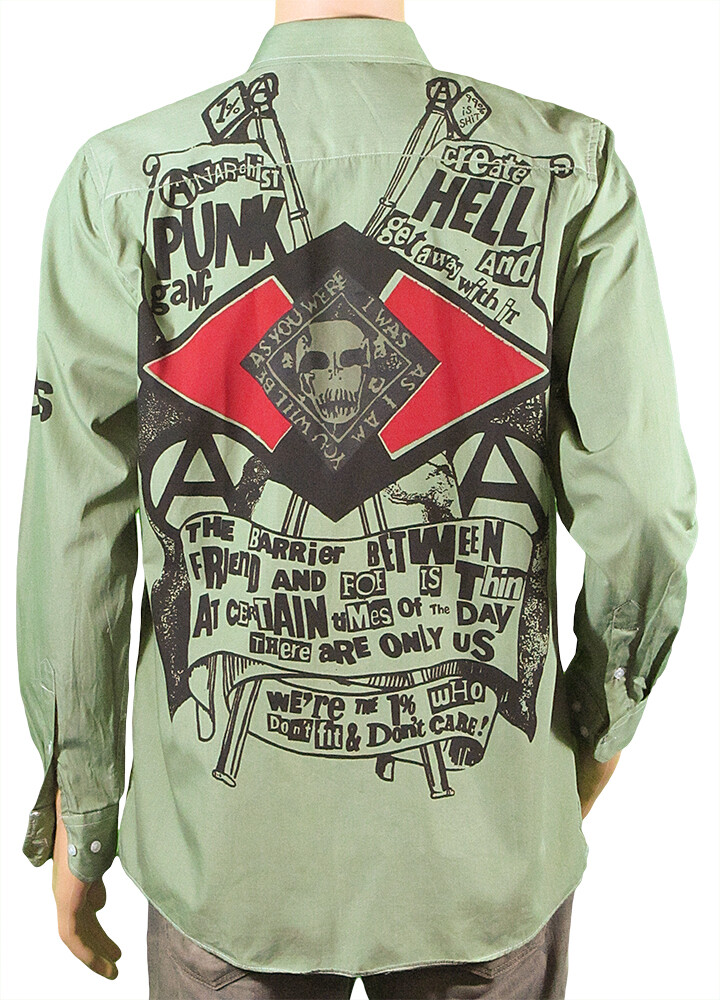 punk seditionaries Anarchist Punk Gang skull olive shirt by Sexy ...