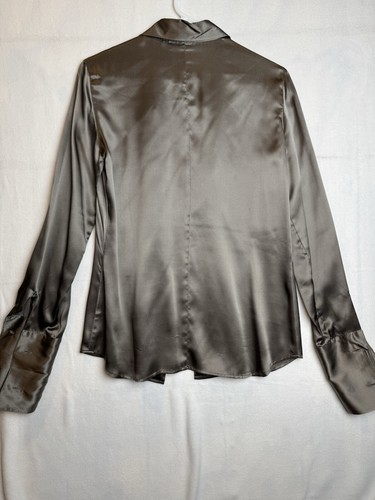 VINTAGE GAP SZ S 100% RAW POLISHED SILK, FRENCH CUFFS - Picture 12 of 16