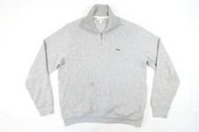 LACOSTE FA13487 GRAY 5 LARGE 1/4 ZIP MOCK NECK SWEATER MENS PREOWNED