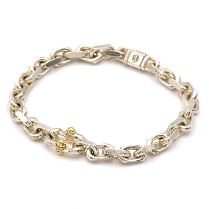 TIFFANY & Co. 1837 Makers Narrow Bracelet Ag925 K18YG TIFFANY & Co. 1837 Makers Narrow Bracelet Ag925 K18YG