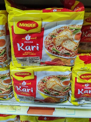Maggi Malaysian 2-Minute Curry Ramen Instant Noodle Soup, Perisa Kari.