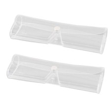 2 Pcs Clear Plastic Eyeglasses Case Glasses Holder Spectacles Box Container